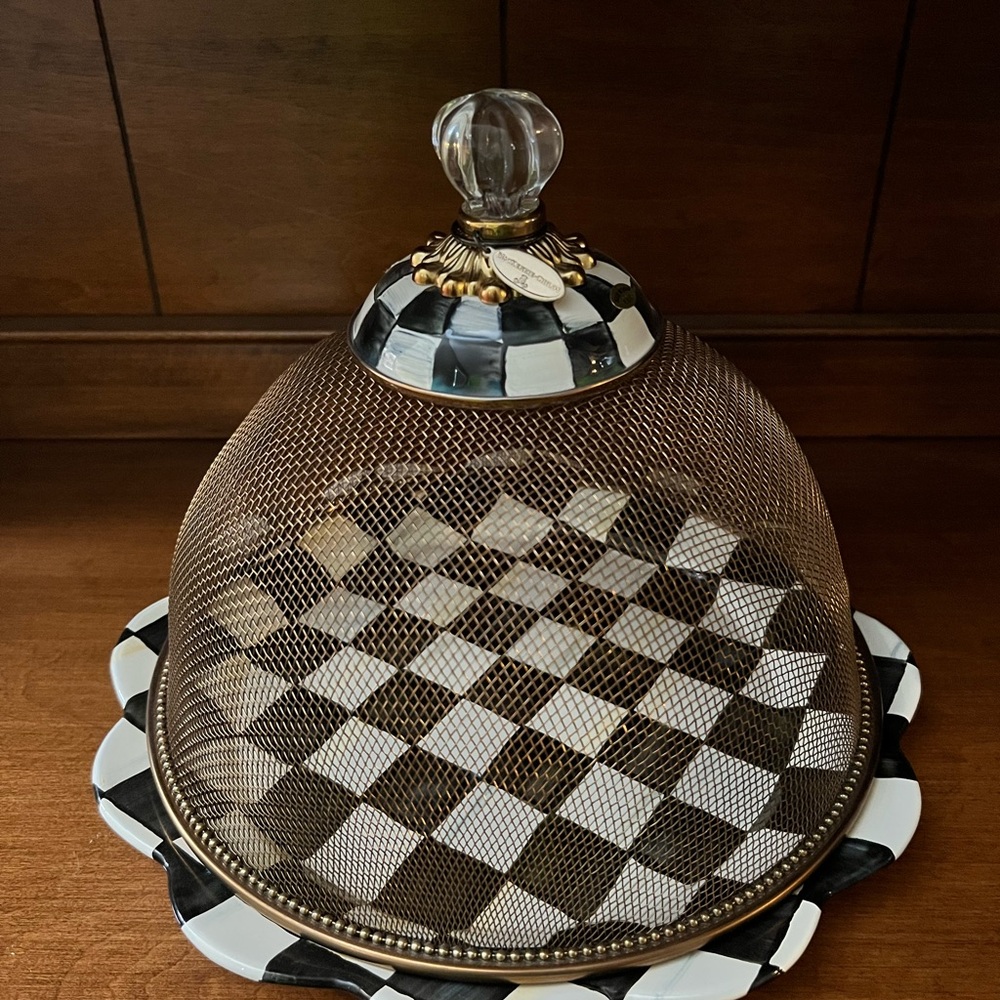 Brand New Mackenzie Childs Courtly Check Small Mesh Dome